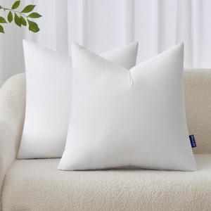 MIULEE 18x18 Inches Pillow Inserts Pack of 2, Decorative Throw Pillow Inserts for Couch White