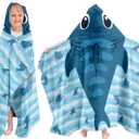 Kids Hooded Bath Towel, Boys Girls Shark Gifts Beach Towels, Toddler Hooded Towel, 30"X50" Cute Shark Towels, Poncho, Hooded Beach Towel for Kids Pool Bath Swim