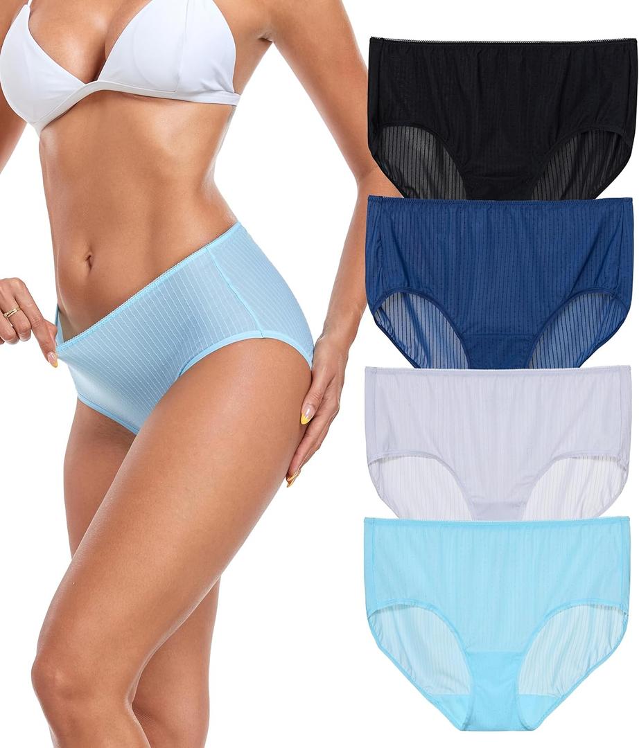 ANLIQI Quick Dry Underwear for Women Travel Panties Pack Hipster Panty Soft & Lightweight Bikini Brief Stay Fresh Undies (Small)