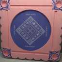Floating Mahjong Table for Pool, EVA Floating Mahjong Mat with Tile Slots and Drink Holder for Card, Dominoes, Poker, Adult, Summer Beach Water Game, 29.5 x 29.5 Inches(Chinese Characters)