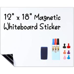 HAMIGAR Magnetic Whiteboard Contact Paper Dry Erase White Board Sticker for Wall Stick on White Board Peel and Stick Wallpaper Adhesive Small Poster 12" x 18" with Marker, Magnetic Eraser and Magnets