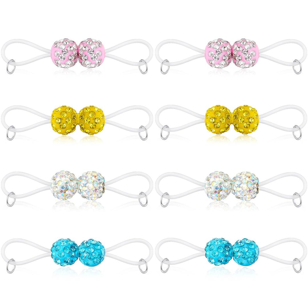 Jamntower 4 Pairs Non Piercing Faux Body Jewelry Adjustable Silicone Noose Rings for Women