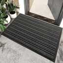 Door Mat Outdoor Entrance, Extra Durable Front Door Mat Outside, Heavy Duty Welcome Mat for Outside Entry, Back Door Mats Non Slip, Waterproof All-Season Doormats, 36x24 Inch, Grey