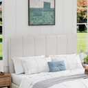 Yongchuang King Headboard for King Size Bed Upholstered Linen Headboard Panels Adjustable Height Grayish White