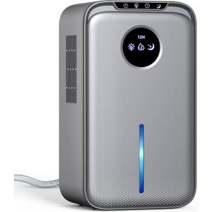 Dehumidifier(88.0OZ) for Home Small Dehumidifier With Drain Hose Timer (8-12-24H) Ultra-Quiet with Sleep Mode Auto Shut Off for Bedroom Bathroom Basement Kitchen RV Closet 850.0Sq.ft) (Grey)