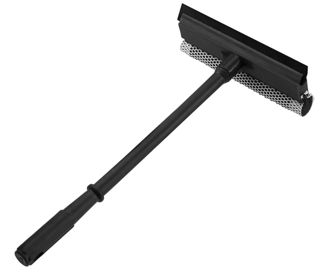 Turtlewax 15.9" Window Squeegee for Car,2 in 1 Window Cleaner with Long Stainless Steel Handle,Sponge Car Squeegee for Gas Station, Glass,Shower,Outdoor High Window Cleaning (15.9")