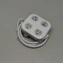 GE UltraPro 3-Outlet Surge Protector with 4ft Braided Cord, Power Strip, Extension Cord, Flat Plug, 1 USB-A & 1 USB-C Port, 245 Joules, for Home School & Office, Charging Station, White  81786