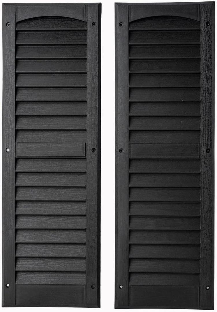 2 Pack, Louvered Shed Shutter or Playhouse Shutter Black 9" X 27"
