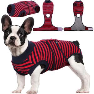 Kuoser Recovery Suit for Dogs Cats After Surgery, Professional Pet Recovery Shirt Dog Abdominal Wounds Bandages, Substitute E-Collar & Cone,Prevent Licking Dog Onesies Pet Surgery Recovery Suit (XS (Back:8.3-11.4'', Weight:4-7 LB))