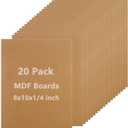 LOYORTY 20PCS MDF Board, 8" x 10" Chipboard Sheets, 1/4" (0.24") Thick Medium Density Fiberboard, Unfinished Wood Art Boards for DIY Crafts,Painting, Engraving
