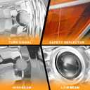 WEELMOTO for 2006-2008 Honda Pilot [4-Door Sport Utility] headlight, for 2006 2007 2008 Honda Pilot Headlights Pair with Chrome Housing Amber Reflector Left + Right Side