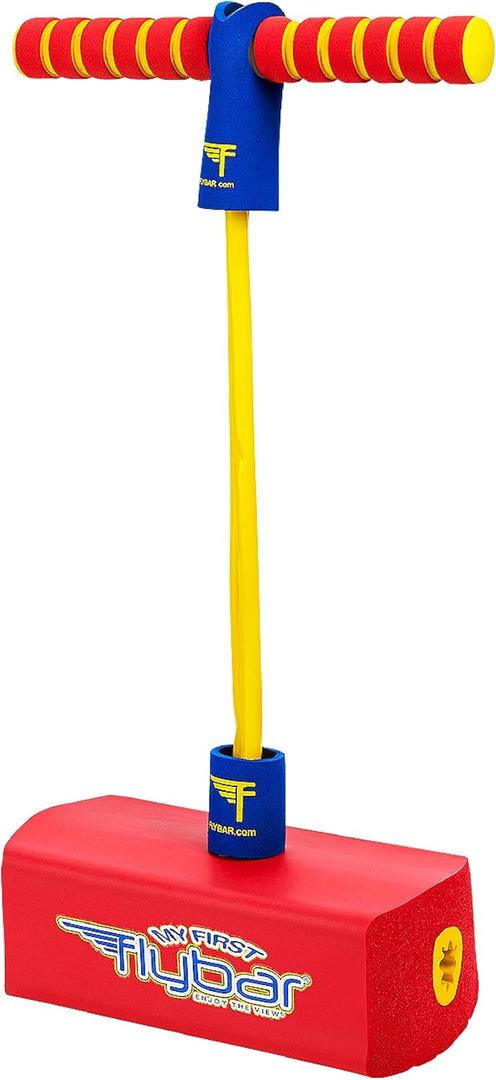 Flybar My First Foam Pogo Jumper for Kids Fun and Safe Pogo Stick for Toddlers, Durable Foam and Bungee Jumper for Ages 3 and up, Supports up to 250lbs (Red)