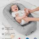 Baby Lounger, Adjustable Baby Lounger for Newborn 0-24 Months, Breathable & Soft Infant Lounger,Tummy Time Lounger for Home and Travel,Baby Girls & Boys Babies Stuff, Baby Shower Gifts, Grey