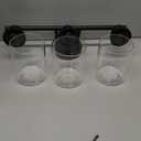 3-Light Black Vanity Lights, E26 Modern Bathroom Light Fixtures with Clear Glass Shade, Wall Lamps for Mirror Kitchen Hallway Cabinet Living Room Sconces Lights