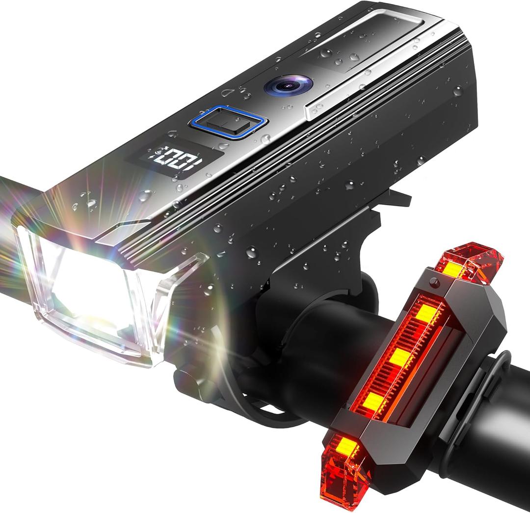 AlpsWolf Bicycle Lights Set, Light Sensor Bike Lights for Night Riding, Rechargeable Bike Headlight & Taillight 5+4 Modes, Water-Resistant, Easy Installation for Men Women Kids Road Mountain Cycling