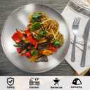 Sumerflos 304 (18/8) Stainless Steel Dinner Plates, 10" Round Salad Plates, Serving Plate for Home Kichten, Outdoor Camping, Snack, Pizza and BBQ - Set of 4