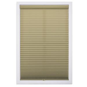 DEZ FURNISHINGS Cordless 1" Light Filtering Pleated Shade, Fabric, 30"W x 64"H, Camel