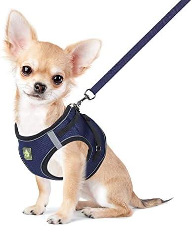 FEimaX Dog Harness and Leash Set, No Pull Breathable Soft Mesh Puppy Vest Harness Reflective Adjustable Pet Harnesses for Small Dogs and Cats - Outdoor Easy Control for Walking