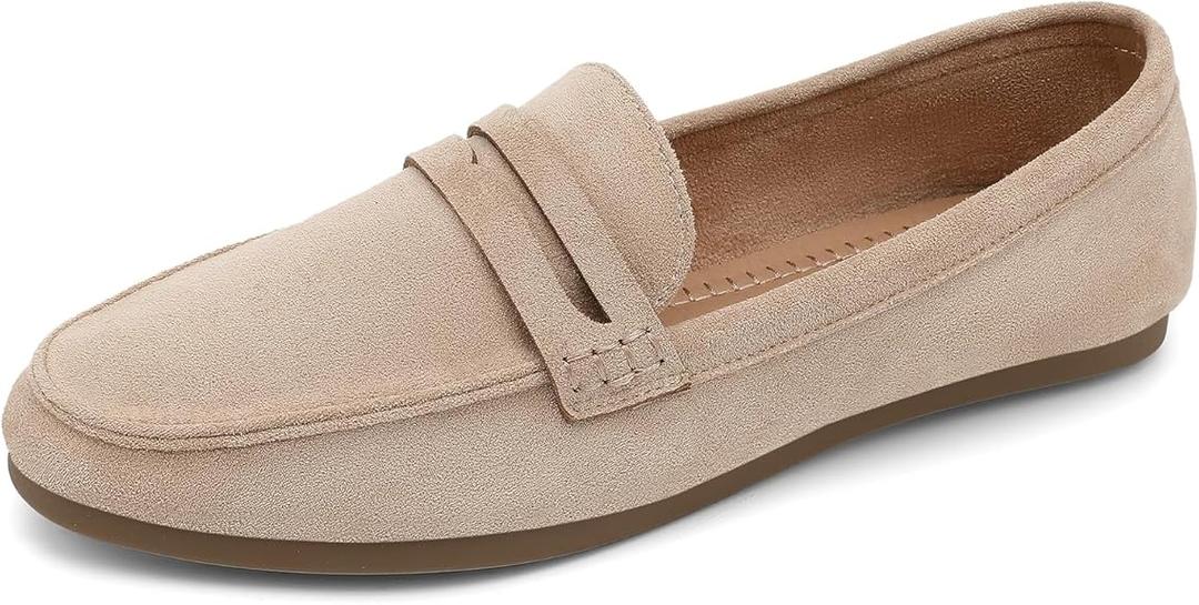 Womens Penny Loafers Comfortable Lightweight Walking Flats Slip On Spring Fall Shoes for Work and Leisure 10