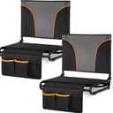 ALPHA CAMP Stadium Seat Padded Chair for Bleachers with Back& Arm Rest (Black)