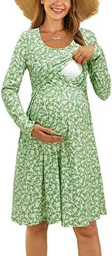 OUGES Women's Maternity Dress Size L