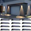 Solar Fence Lights Outdoor Waterproof LED - 3000/4000/6000K 3 Mode, IP65 Waterproof Fence Lights Solar Powered, Solar Wall Lights for Outside, Backyard/Step/Patio/Deck Fence/Stair Railings (12 pack)