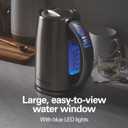 Hamilton Beach 1.7 Liter Temperature Control Electric Kettle, Water Boiler & Heater, Fast Boiling 1500 Watts, BPA Free, Cordless, Auto-Shutoff and Boil-Dry Protection, Stainless Steel (41020R) (1.8 Quarts)