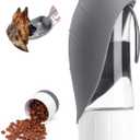 Dog Water Bottle Dispenser for Walking, Pet Water Feeder Container Portable with Drinking Cup Bowl Outdoor Hiking, Travel Large Grey