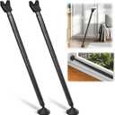 2 Pack Door Security Bars, Anti-Slip Heavy Duty Door Stoppers Sliding Patio Bar, 2-in-1 Adjustable Jammer Barricade Security Door Lock Bar for Apartment, Home, Travel, Hotel Room