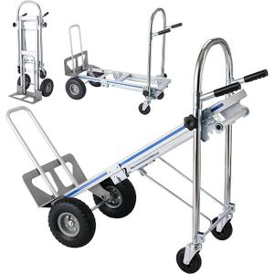 3 in 1 Hand Truck, Convertible Hand Trucks 1000 LBS Capacity, Heavy Duty Hand Truck Dolly Durable Aluminum and Steel Construction with 10" Pneumatic Wheels