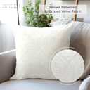 Encasa XO Luxury Embossed Velvet Cushion Covers - Plush Throw Pillow Covers for Elegant Living Rooms & Bedrooms, Machine Washable, 20x20 White | Set of 2 | Covers Only No Insert.
