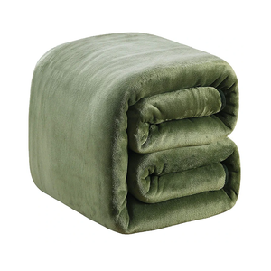 Fleece Blanket Queen Size 350GSM Lightweight Throw for The Bed Extra Soft Brush Fabric Super Warm Sofa Blanket 90" x 90"(Green Queen)