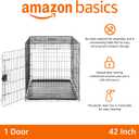 Amazon Basics Durable, Foldable Metal Wire Dog Crate with Removable Tray, Single Door, Divider Panel, 42 x 28 x 30 in, Black