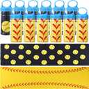 Tegeme 12 Pack Softball Cooling Towels, Softball Ice Towels for Neck, 40"x12" Breathable Chilly Towel with Plastic Container, 2 Style Microfiber Sport Towel for Players Team Gift Sport Party Favors