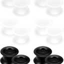 Cisyozi 6G-50mm Thick Silicone Ear Gauges Flexible Ear Tunnels Plugs Stretchers Expander Double Flared Flesh Gauge Earlets Plug Gauges Kit Piercing Jewelry for Women Men Clear Black White (0G=8mm=5/16 inch)