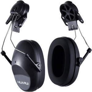 Noise Cancelling Helmet Attachable Ear Muffs Blocking Sound Reduction Ear Protection for Construction Site,Adaptors (Medium, Black)