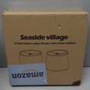 Drum Lampshades Set of 2, Medium Fabric Lamp shades for Table Lamps, Floor Lamps, Beige Linen Lamp shades 11.6" Top x 12.6" Bottom x 9.8" High Spider Fitter, Replacement Lampshades, Assembly Required (Beige with Black Rim)