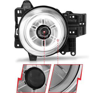 Toyota FJ Cruiser Projector Headlights - Front - ANZO - w/Halo - Clear Lens - Chrome Housing - CCFL - Chrome - `07-`13