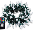 SYLVANIA 100 Light string LED RGB Color Change Faceted C6 Style Mini Light Set