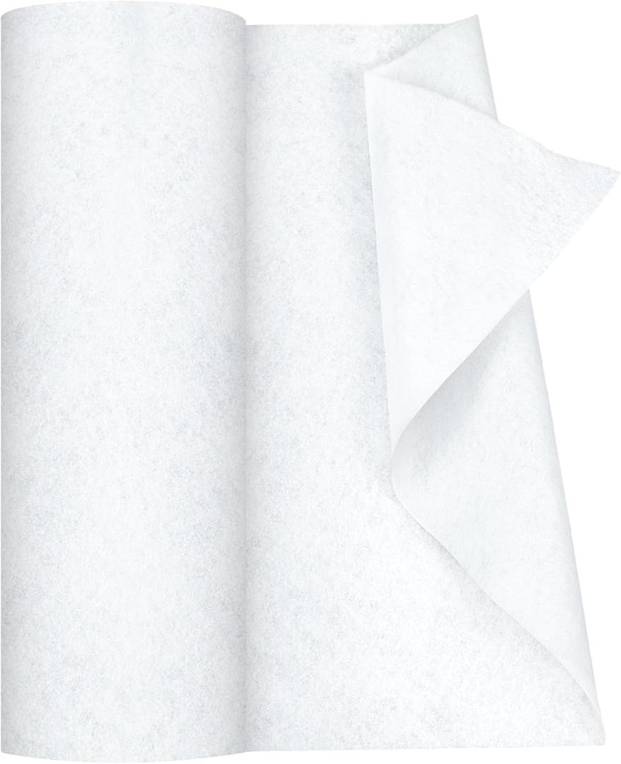 PLANTIONAL Iron-On Fusible Fleece Interfacing: 16.5 Inches x 10 Yards Medium Weight Single-Sided Loft Iron On Fusible Fleece White for Sewing Crafting and Home Decor