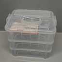 New brothread 3 Layers Stackable Clear Storage Box/Organizer for Holding 60 Spools Home Embroidery & Sewing Thread (Spool Size Requirement: Height2.2"/5.6CM; Width1.69"/4.3CM)