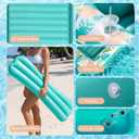 Inflatable Tanning Pool Lounger Float, Stonful 87" x 63" Pool Floats Adult with Pillow & Cup Holder, 4 in 1 Water Filled Inflatable Sun Tan Tub Tanning Bed for Swimming Pool Backyard Beach (Green-XL)