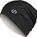 Thermal Running Hat - Men's Women Skull Cap Cycling Cap Under Helmet (Black)