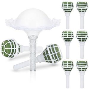 Thyle 7 Pcs Flower Bouquet Holder Foam Floral Handle Wedding Supplies Bridal Bouquet Kit for Wedding Flower DIY Floral Arrangements Decoration