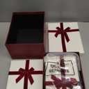 Cholemy Wine Red Valentine Velvet 5 Pcs Square Gift Boxes with Lid and Ribbon Assorted Size Nesting Decorative Box Wrap for Present Wedding Graduation Birthday Anniversary Party Favor