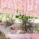 40 Pack Light Pink Wisteria Hanging Flowers, Fake Hanging Flowers for Decoration, Artificial Hanging Flowers,Vines for Bedroom,Flower Garland for Home,Party,Garden, Wall,Wedding Decoration(3.6 Ft/Pcs)
