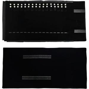 Velet Travel Jewelry Case Roll Bag Organizer for Necklace Bracelet Black Gray Velvet (Black with elastic)