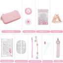 VirgoCCY Pink Carrying Case Set for Switch 2 2025, with Silicone j-con Covers, Thumb Grip Caps, Screen Protector, Sakura Hand Strap and stickers for Girls Women