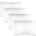 Queen Pillow Cases Set of 4 - Hotel Quality Queen Pillowcase Covers - Ultra-Soft, Comfortable, Cozy Bedding for Women, Men, Kids & Teens - Wrinkle Free & Machine Washable - White (No Pillows Included)