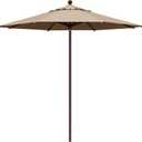 EliteShade USA 10-Year-Non-Fading 11Ft Market Umbrella Patio Outdoor Cylinder Auto Push-up Table Umbrella with Ventilation, Heather Beige